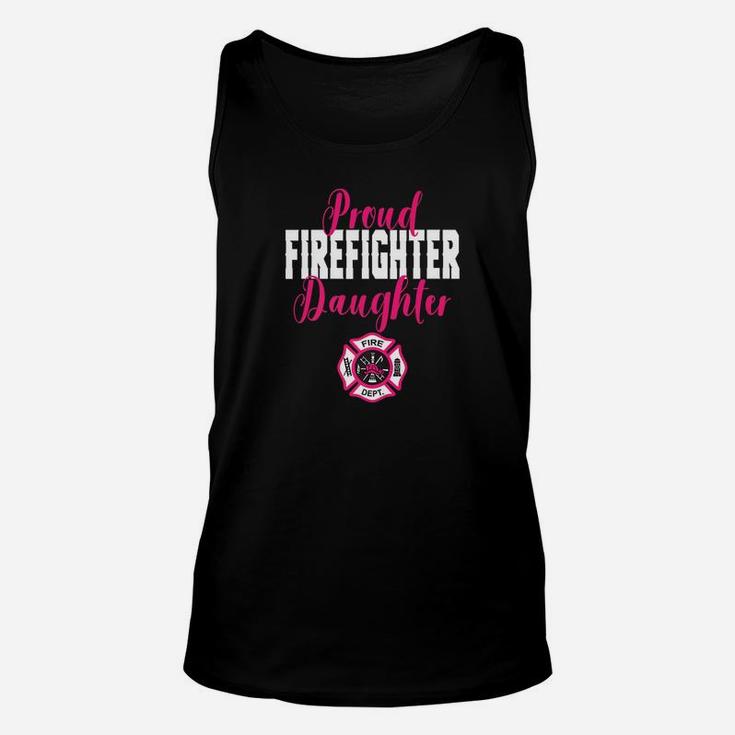 Proud Firefighter Daughter For Support Of Dad Mom Unisex Tank Top