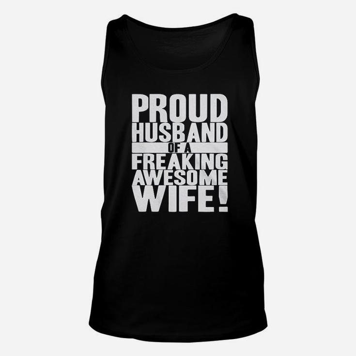 Proud Husband Of A Freaking Awesome Wife Funny Valentines Day Unisex Tank Top