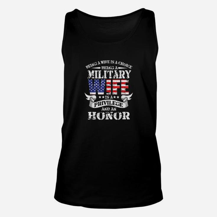 Proud Military Veterans Wife Is A Privilege And Honor Unisex Tank Top