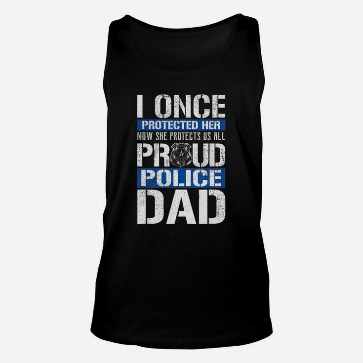 Proud Police Dad Support Police Daughter Unisex Tank Top