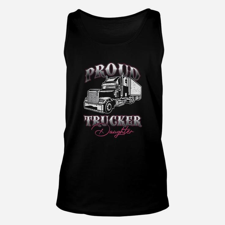 Proud Trucker Daughter Truck Driver Kid Child Fathers Day Unisex Tank Top