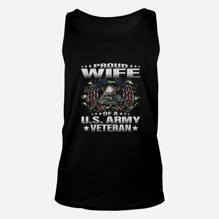 Proud Wife Of A Us Army Veteran Military Vets Spouse Unisex Tank Top