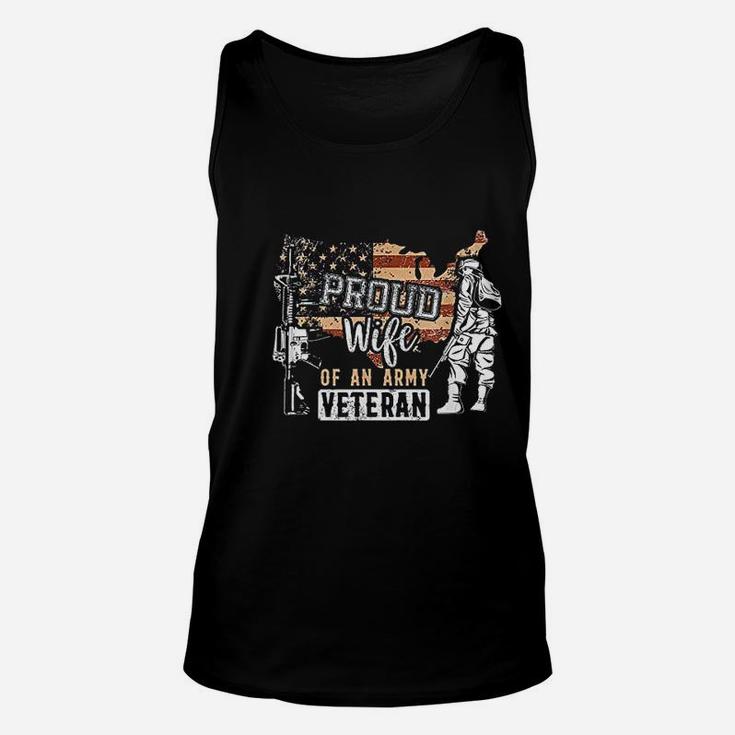 Proud Wife Of An Army Veteran Military Veterans Gifts Unisex Tank Top