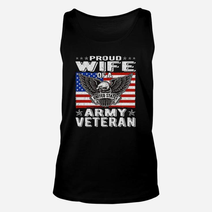 Proud Wife Of Us Army Veteran Patriotic Military Unisex Tank Top