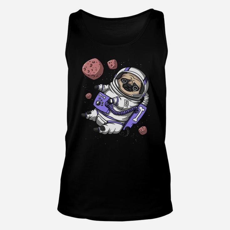 Pug Dog Astronaut Pet Funny Space Unisex Tank Top