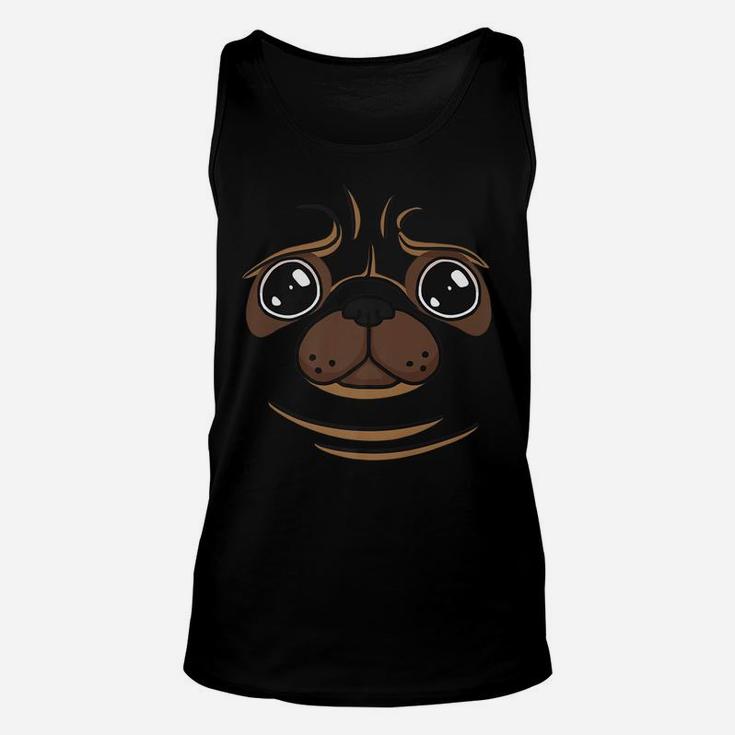 Pug Puppy Dog Face Funny Halloween Costume Gift Unisex Tank Top