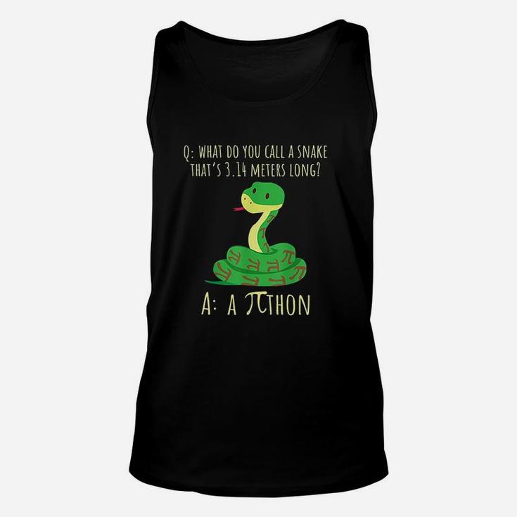 Python Pithon Pi Symbol Funny Math Teacher Pi Day Unisex Tank Top