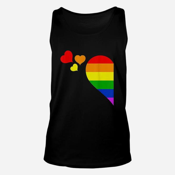 Rainbow Heart Lgbt Lesbian Gay Couple Lgbtq Valentine's Day Unisex Tank Top