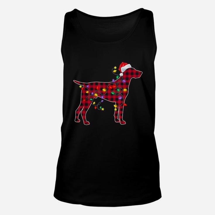 Red Plaid German Shorthaired Pointer Dog Christmas Unisex Tank Top