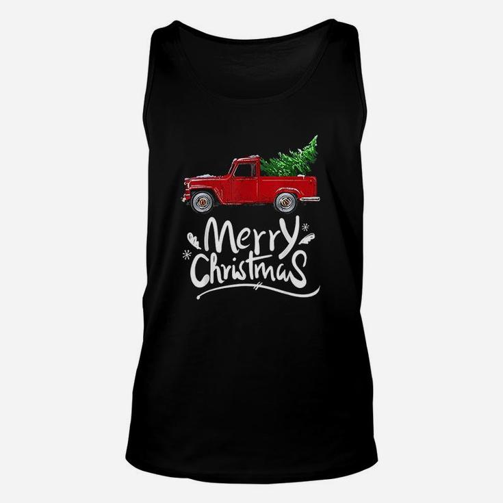 Red Truck Christmas Tree Unisex Tank Top
