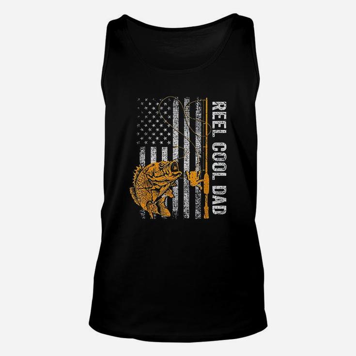 Reel Cool Dad Shirt American Flag Fishing Fathers Day Unisex Tank Top