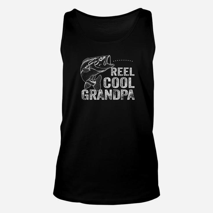 Reel Cool Grandpa Fishing Shirt Fathers Day Gift Fisherman Premium Unisex Tank Top