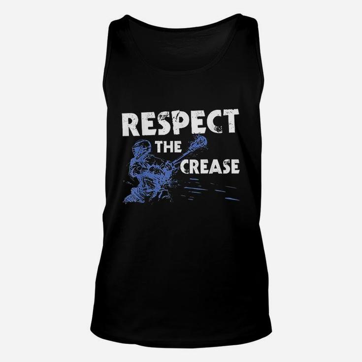 Respect The Crease Lacrosse Lax Goalie Gift Unisex Tank Top