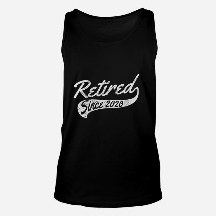 Retired Since 2020 Funny Vintage Retro Retirement Gift Unisex Tank Top