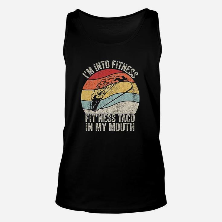 Retro Fitness Taco Funny Fitness Taco In My Mouth Unisex Tank Top