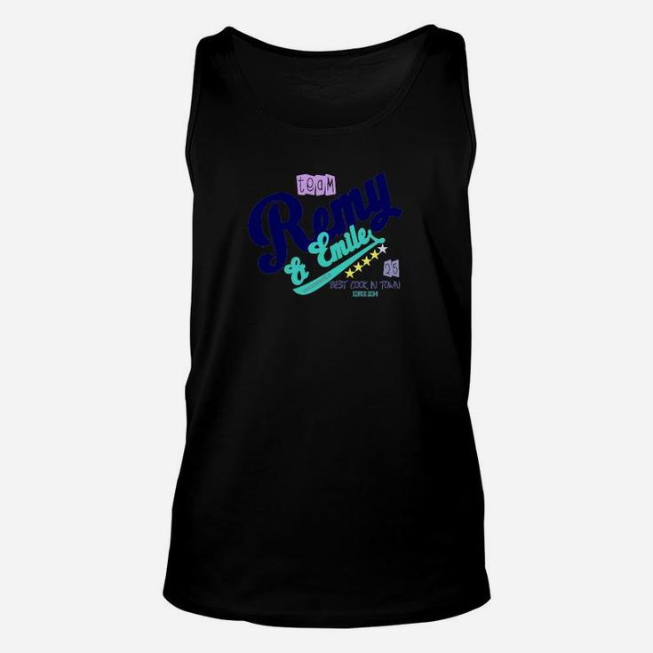 Retro Schriftzug Schwarzes Unisex TankTop, Buntes Vintage Design