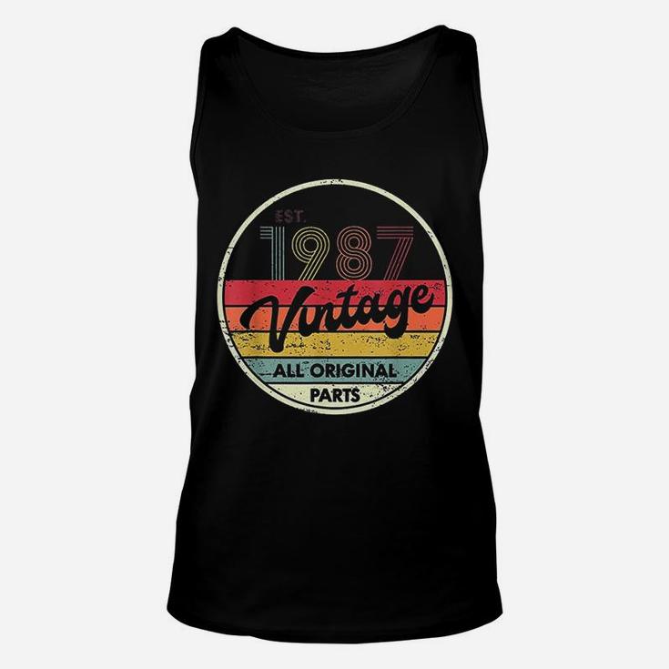 Retro Vintage 1987 35th Birthday Gifts 35 Years Old  Unisex Tank Top