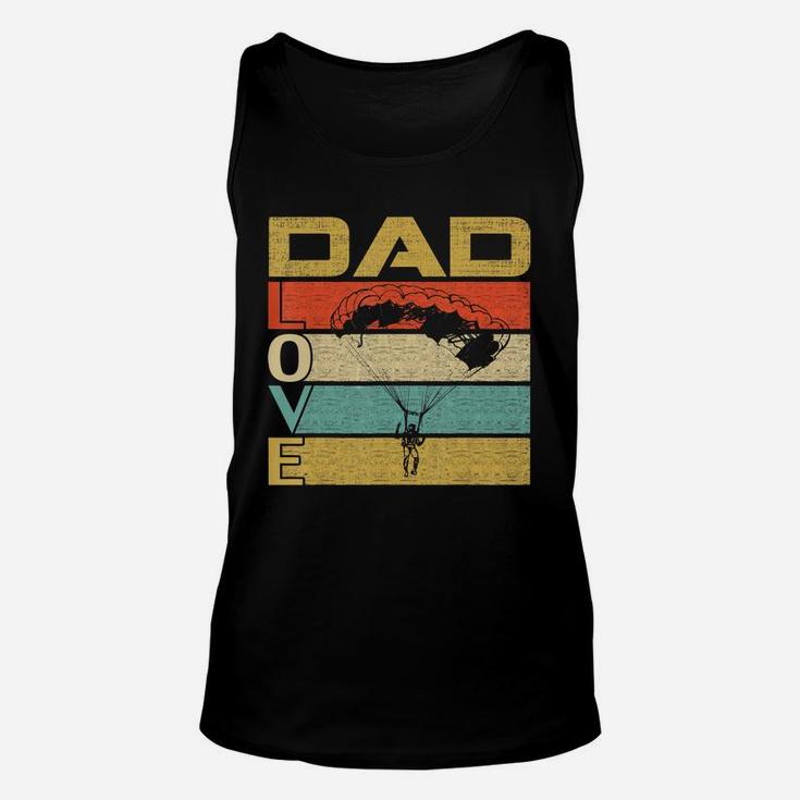 Retro Vintage Dad Love Skydive Funny Father's Day Gift T-shirt Unisex Tank Top