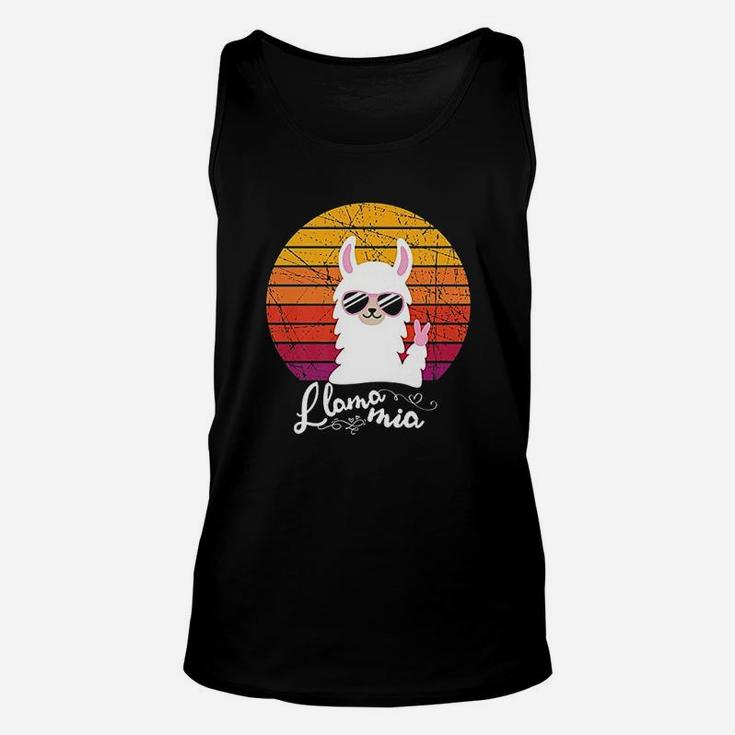 Retro Vintage Llama Mia Mama Mia Costume For Alpaca Lovers Unisex Tank Top