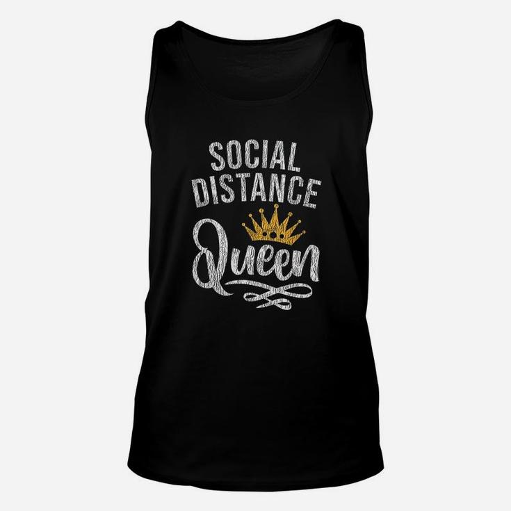 Retro Vintage Social Distance Queen Stay At Home Unisex Tank Top