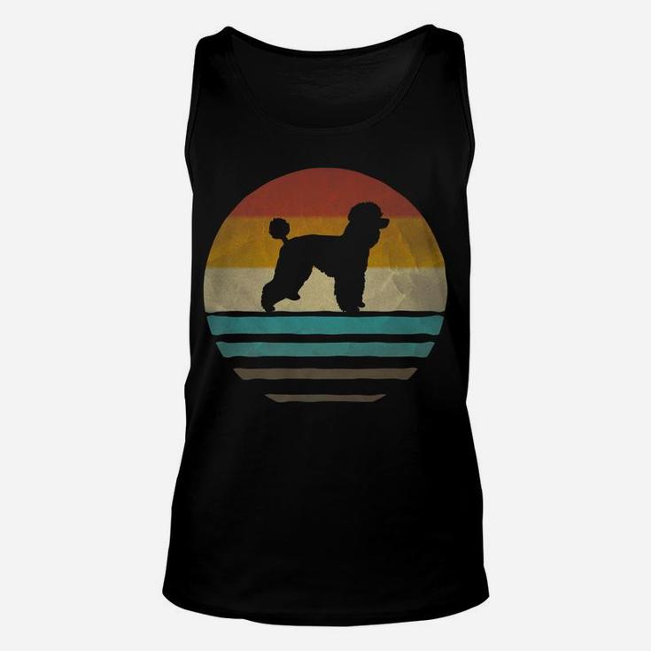 Retro Vintage Sunset Poodle Dog Breed Lover Silhouette Gift Unisex Tank Top
