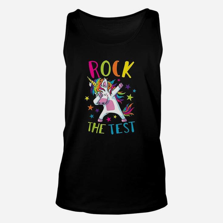 Rock The Test Funny Back School Teacher Unisex Tank Top