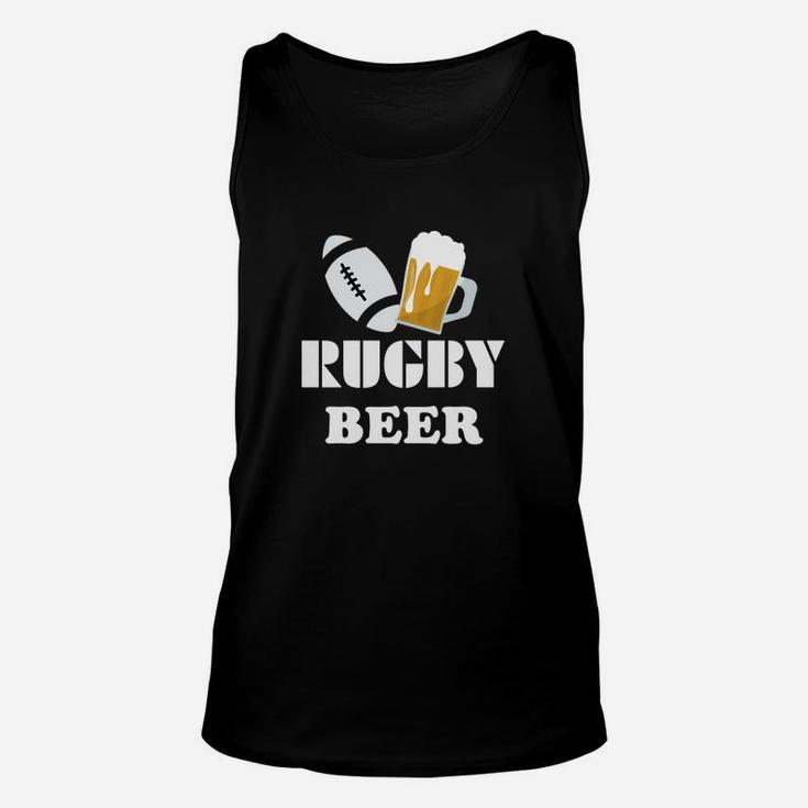 Rugby Beer Unisex TankTop, Sportliches Unisex TankTop mit Ball & Bier Motiv