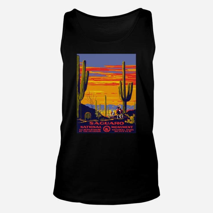 Saguaro National Park Vintage Travel Poster Womens Relaxed Fit Tshirt Christmas Ugly Sweater Unisex Tank Top