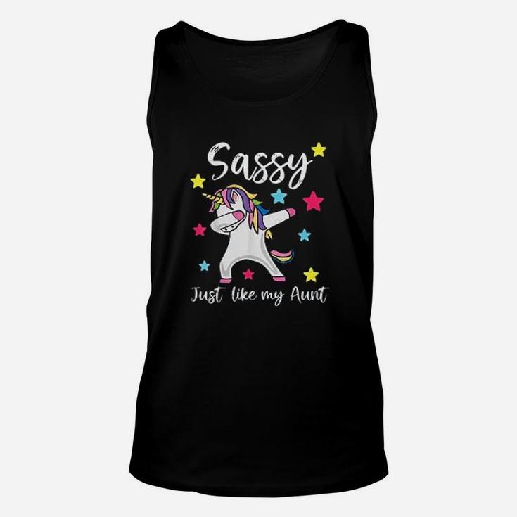 Sassy Like My Aunt Unicorn Cute Matching Niece And Auntie Unisex Tank Top