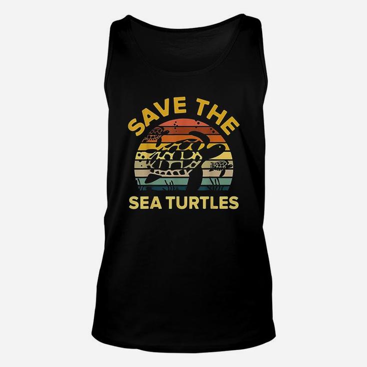 Save Sea Turtle Lover Vintage Skip A Straw Ocean Gift Unisex Tank Top