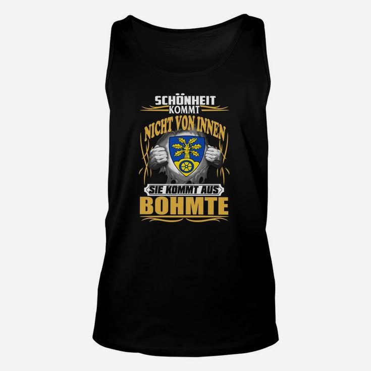 Schwarz Unisex TankTop Lokalstolz Bohmte, Spruch Schönheit Originelles Design