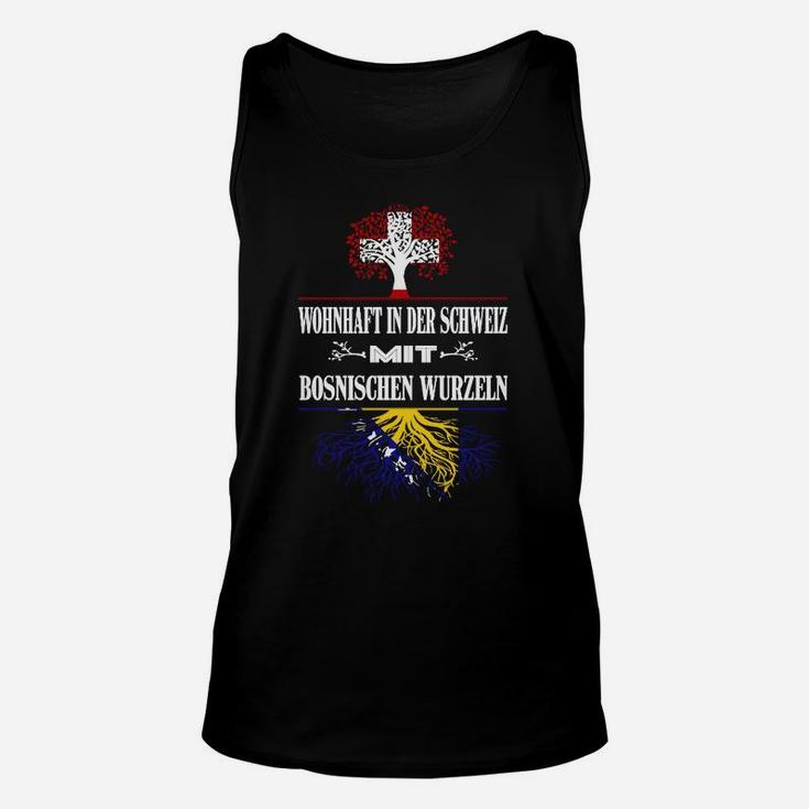 Schwarz Unisex TankTop: Schweiz-Bosnien Wurzeln Design, Einzigartig