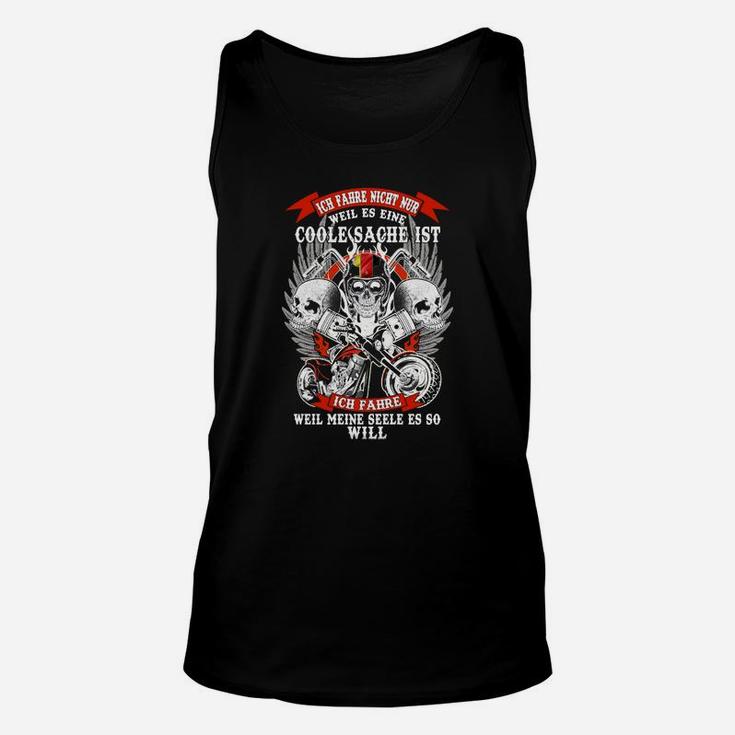 Schwarzes Biker-Wölfe Unisex TankTop, Rebellischer Spruch Tee