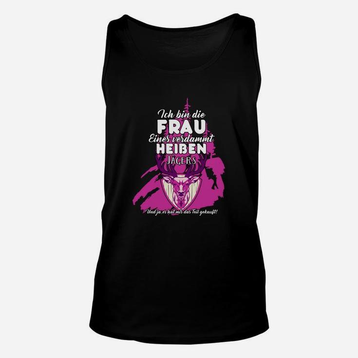 Schwarzes Damen-Unisex TankTop Löwenmotiv Frau des verrückten Heiden