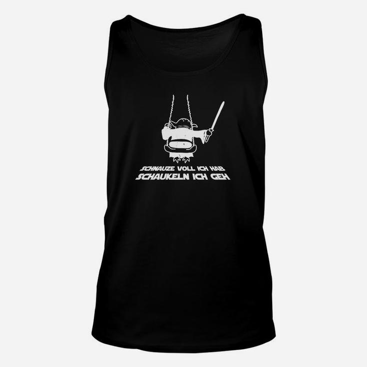 Schwarzes Herren Unisex TankTop Jetztze Voll von Vorn mit DJ-Motte Design