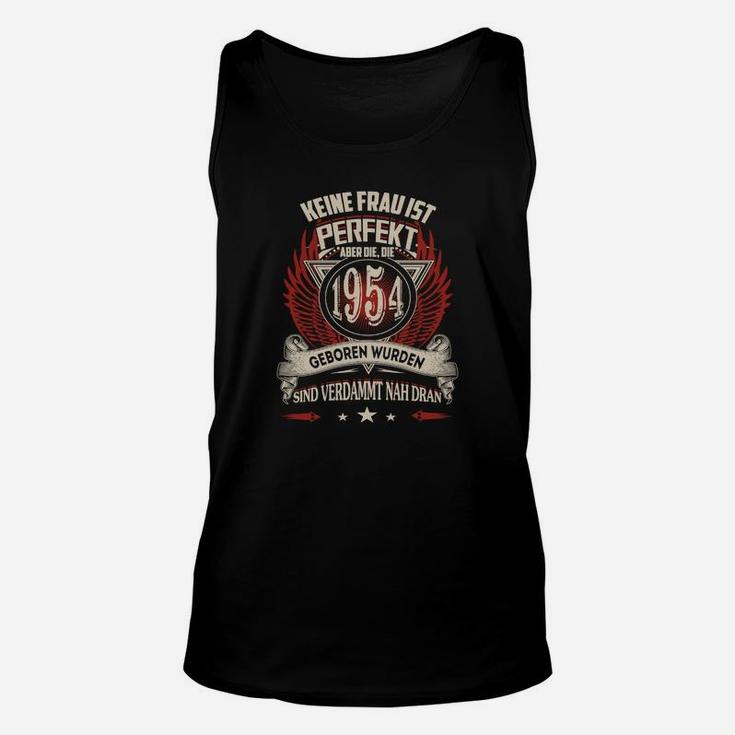 Schwarzes Herren-Unisex TankTop Keine Frau Perfekt außer Jahrgang 1954, Lustiges Retro-Design