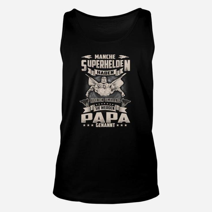 Schwarzes Herren-Unisex TankTop: Superhelden Genannt Papa, Lustiges Design