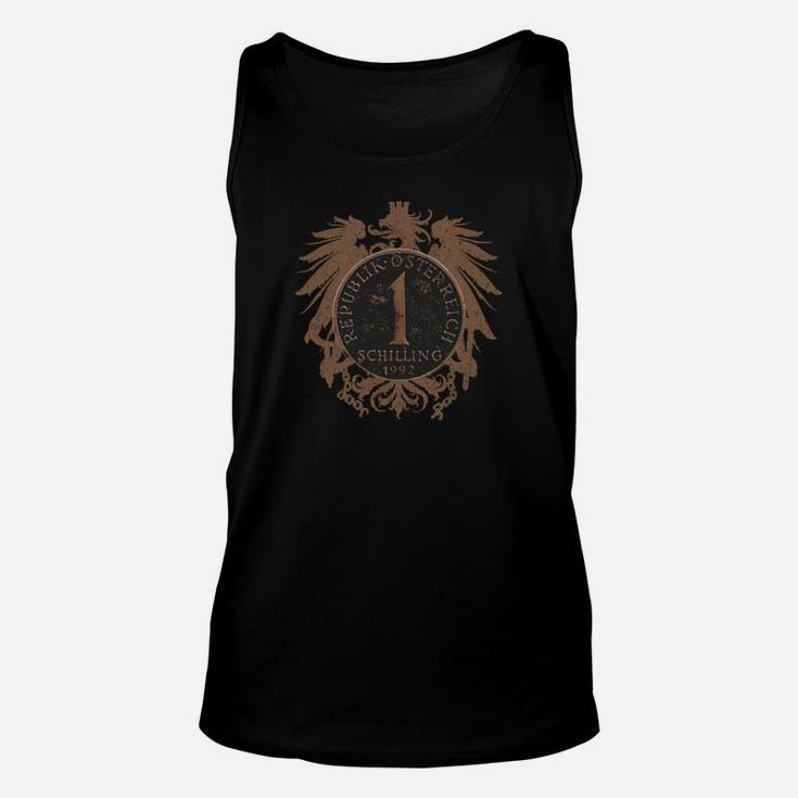 Schwarzes Herren-Unisex TankTop, Vintage Kompass & Löwenwappen Design