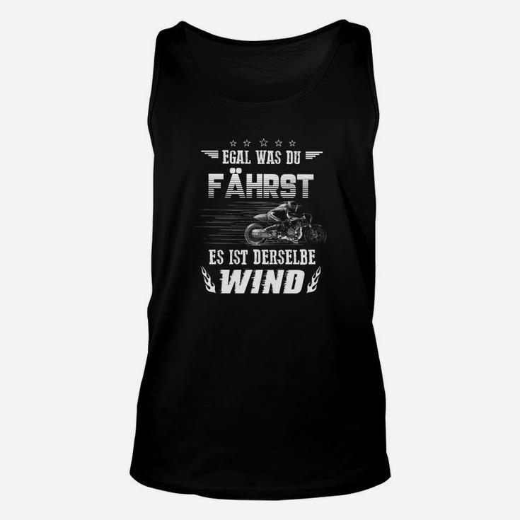 Schwarzes Motorrad-Fan Unisex TankTop mit Spruch für Biker