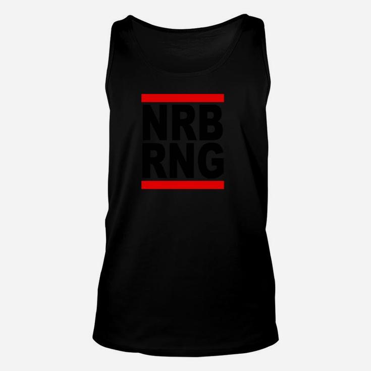 Schwarzes NRB RNG Grafik-Unisex TankTop mit rotem Streifen-Design