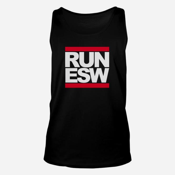 Schwarzes RUN ESW Street-Style Unisex TankTop, Urban Fashion Tee