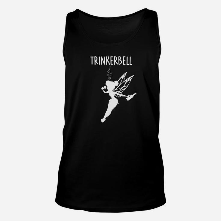 Schwarzes Trinkerbell Unisex TankTop, Lustiges Fee-Motiv für Partys