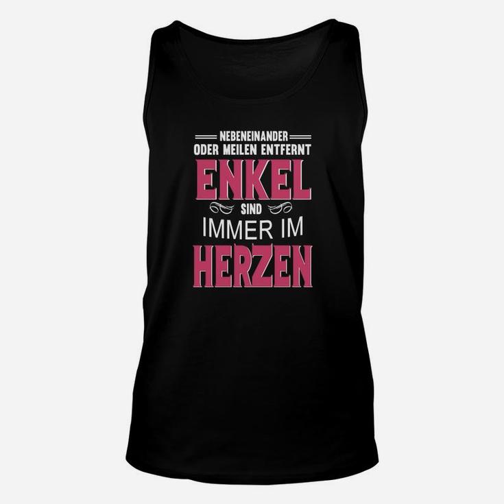 Schwarzes Unisex TankTop Enkel im Herzen Spruch für Großeltern