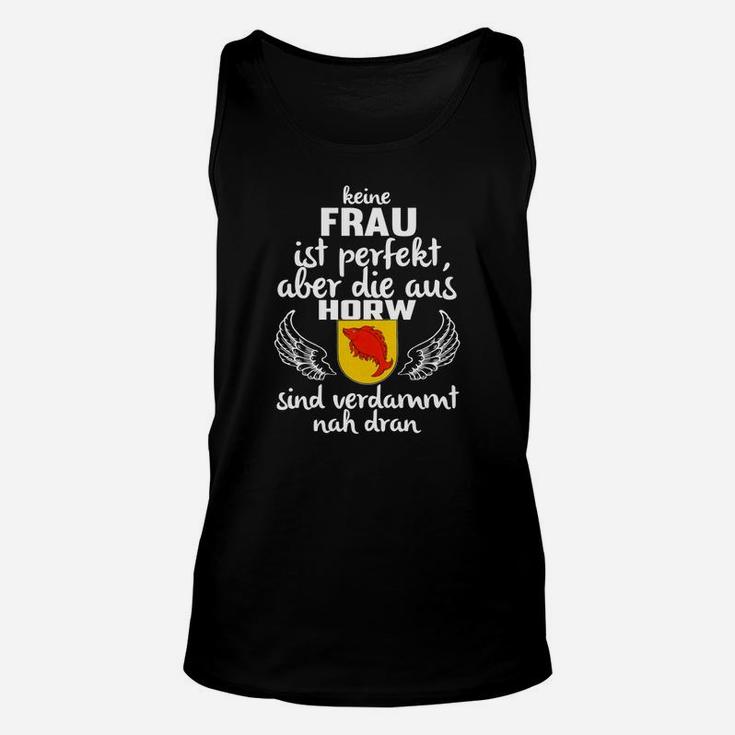 Schwarzes Unisex TankTop Frauen aus Horw fast perfekt – Witziges Statement-Tee