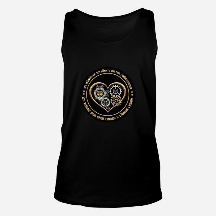 Schwarzes Unisex TankTop für Herren, Engineering Passion mit Zahnrad-Motiv