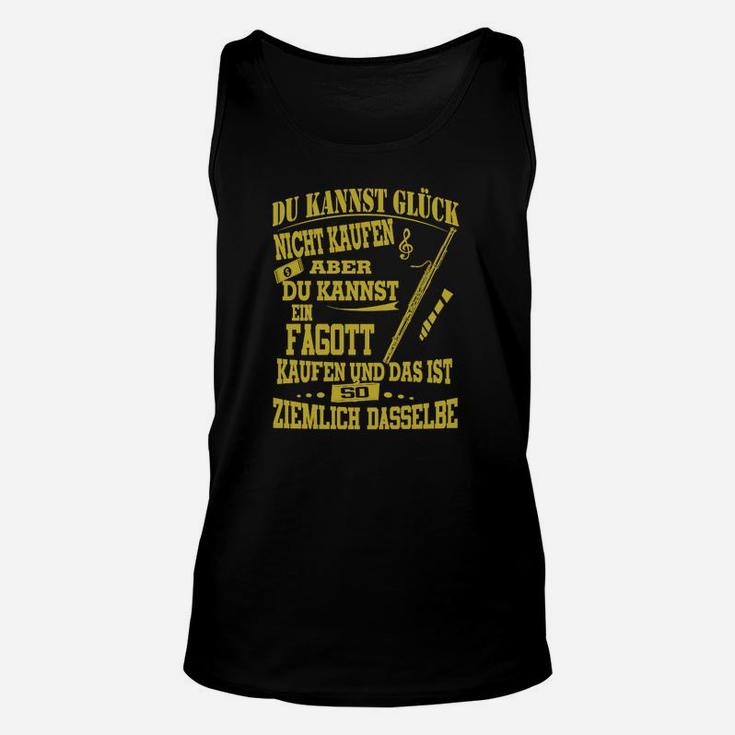 Schwarzes Unisex TankTop Glück & Fagott Design, Lustiges Spruch-Unisex TankTop