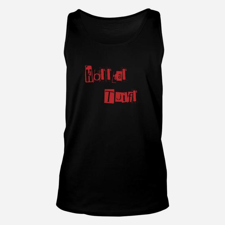 Schwarzes Unisex TankTop Hollywood Rote Schrift, Urban Style Tee