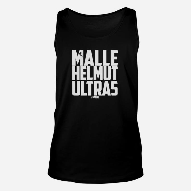 Schwarzes Unisex TankTop MALLE HELMUT ULTRAS, Fanbekleidung für Urlauber