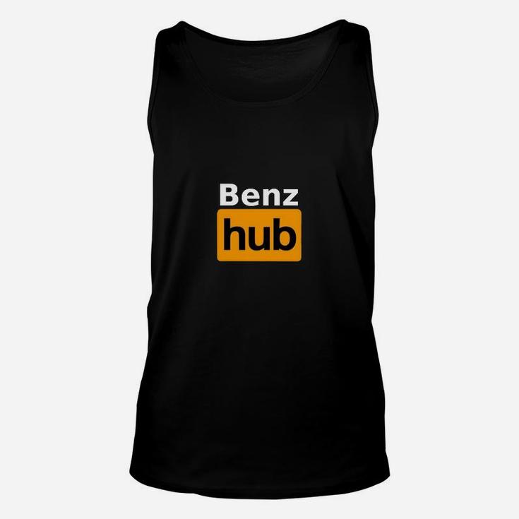 Schwarzes Unisex TankTop mit Benz Hub Logo-Print, Modisches Design