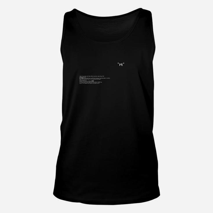 Schwarzes Unisex TankTop mit minimalistischem Print, Modernes Design